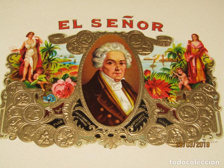 Vitolas de colecci&oacute;n: Habilitaci&oacute;n VISTA INTERIOR Tabacos Cuba Habana EL SE&Ntilde;OR - Litografiada y Dorada