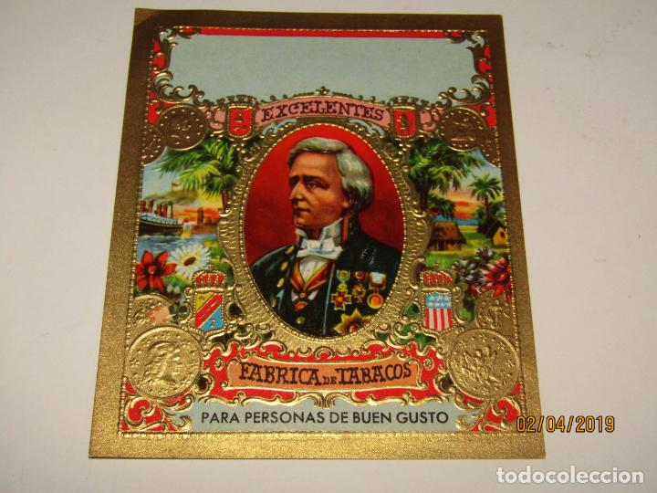 Collection cigar bands: Antigua Habilitaci&oacute;n Papeleta Tabacos Habana ESCELENTES Litograf&iacute;a con Estampados en Relieve y Oro