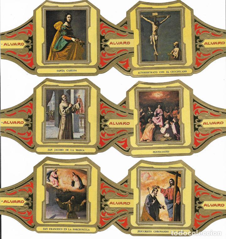 Vitolas de colecci&oacute;n: ALVARO - SERIE CUADROS DE PINTORES ESPA&Ntilde;OLES (ZURBARAN) - SERIE COMPLETA 12 VITOLAS GRANDES