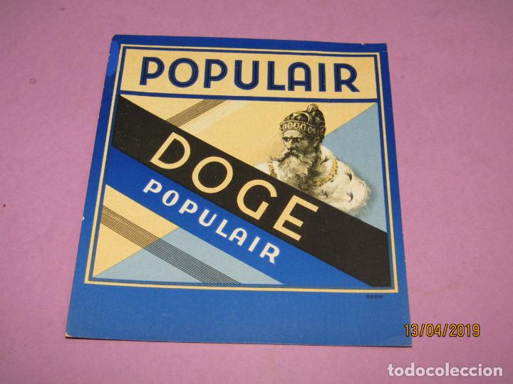An&eacute;is de charuto de cole&ccedil;&atilde;o: Antigua Habilitaci&oacute;n PAPELETA de F&aacute;brica de Tabacos DOGE POPULAIR Litograf&iacute;a y Estampaci&oacute;n