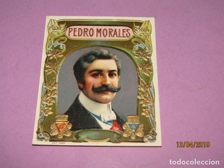 An&eacute;is de charuto de cole&ccedil;&atilde;o: Antigua Habilitaci&oacute;n PAPELETA de F&aacute;brica de Tabacos con PEDRO MORALES Litograf&iacute;a Estampaci&oacute;n Oro