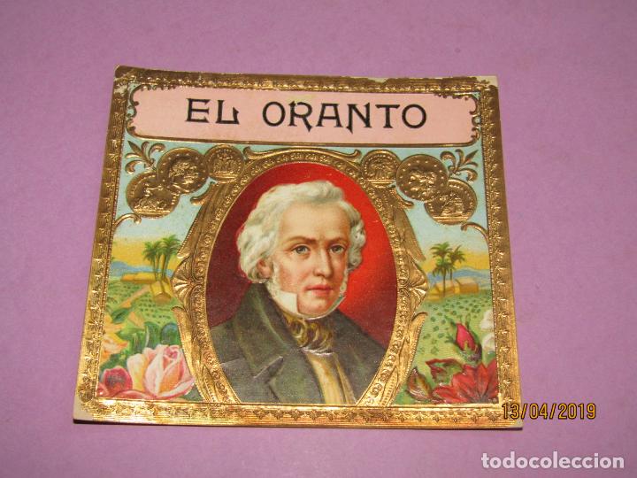 An&eacute;is de charuto de cole&ccedil;&atilde;o: Antigua Habilitaci&oacute;n PAPELETA de F&aacute;brica de Tabacos con EL ORANTO Litograf&iacute;a Estampaci&oacute;n Oro