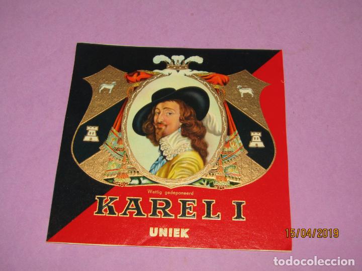 An&eacute;is de charuto de cole&ccedil;&atilde;o: Antigua Habilitaci&oacute;n PAPELETA de F&aacute;brica de Tabacos con KAREL I Litograf&iacute;a Estampaci&oacute;n Oro
