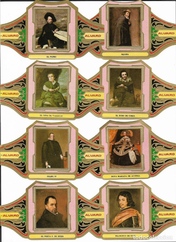 Vitolas de colecci&oacute;n: ALVARO - SERIE CUADROS DE PINTORES ESPA&Ntilde;OLES S III (VELAZQUEZ) - SERIE COMPLETA 12 VITOLAS GRANDES