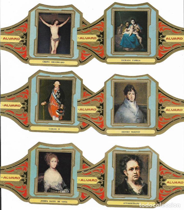 Vitolas de colecci&oacute;n: ALVARO - SERIE CUADROS DE PINTORES ESPA&Ntilde;OLES (GOYA) - SERIE COMPLETA 12 VITOLAS GRANDES