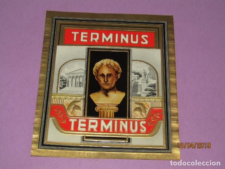 Vitolas de colecci&oacute;n: Litograf&iacute;a Habilitaci&oacute;n PAPELETA F&aacute;brica Tabacos Cuba Habana TERMINUS Litografiada y Estampados Oro