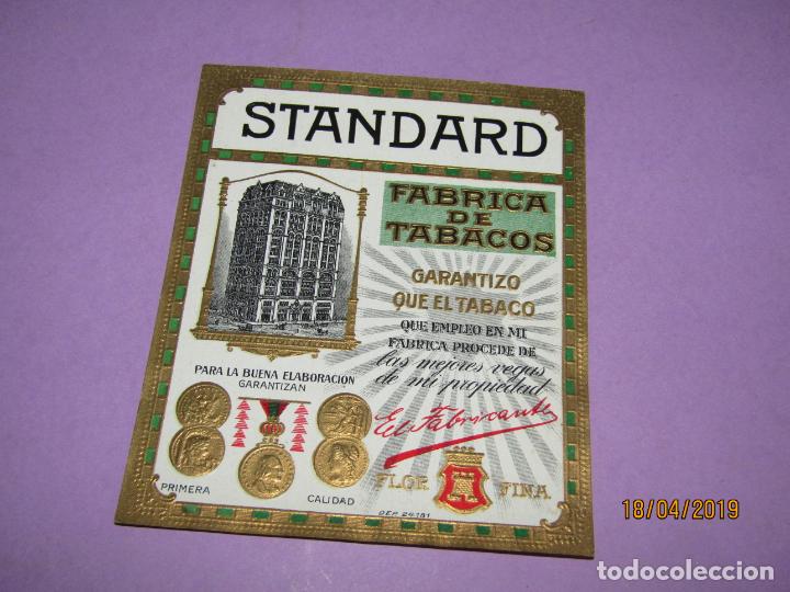 Vitolas de colecci&oacute;n: Antigua Litograf&iacute;a Habilitaci&oacute;n PAPELETA F&aacute;brica Tabacos Cuba Habana con STANDARD Estampados Oro
