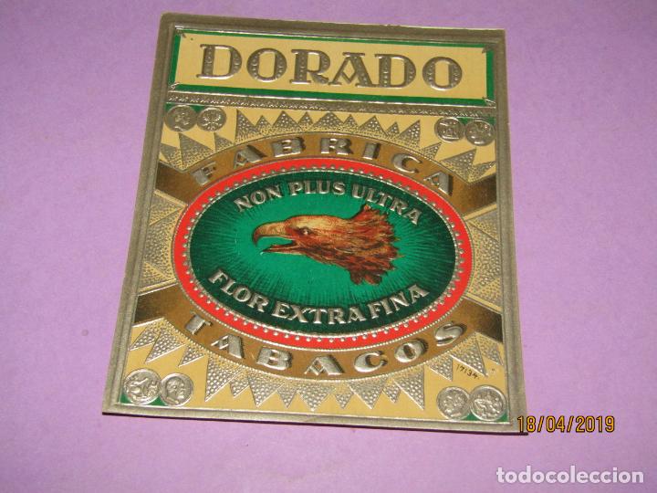 Vitolas de colecci&oacute;n: Antigua Litograf&iacute;a Habilitaci&oacute;n PAPELETA F&aacute;brica Tabacos Cuba Habana con DORADO Estampados en Oro