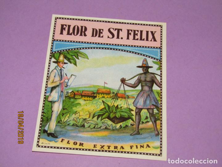 Vitolas de colecci&oacute;n: Antigua Litograf&iacute;a Habilitaci&oacute;n PAPELETA F&aacute;brica Tabacos Cuba Habana FLOR ST FELIX Estampados y Oro