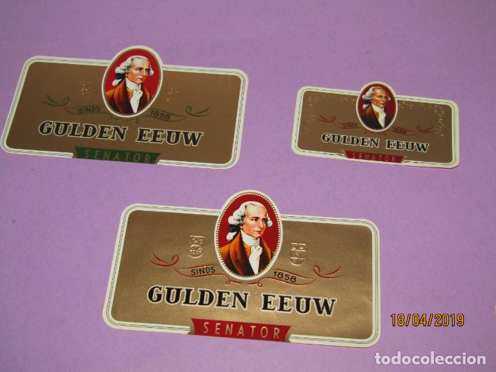 Collection cigar bands: Antigua Litograf&iacute;a Habilitaci&oacute;n PAPELETA F&aacute;brica Tabacos con GOLDEN EEUW Estampados y Oro