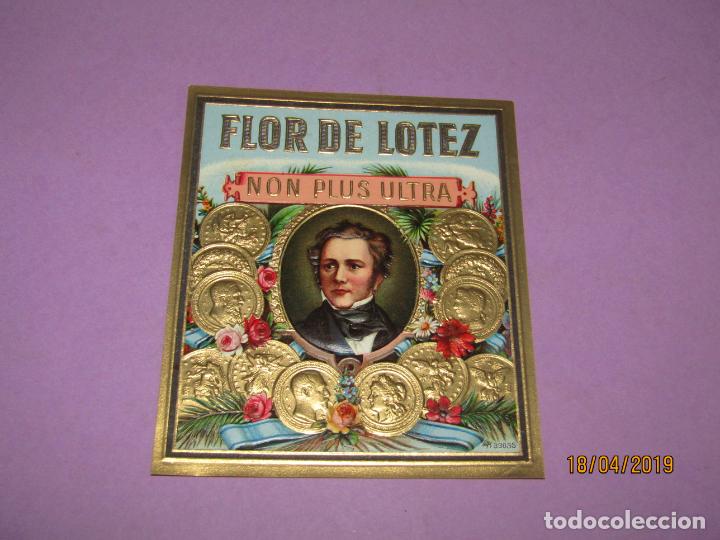 Vitolas de colecci&oacute;n: Antigua Litograf&iacute;a Habilitaci&oacute;n PAPELETA F&aacute;brica Tabacos Cuba Habana FLOR DE LOTEZ Estampados y Oro