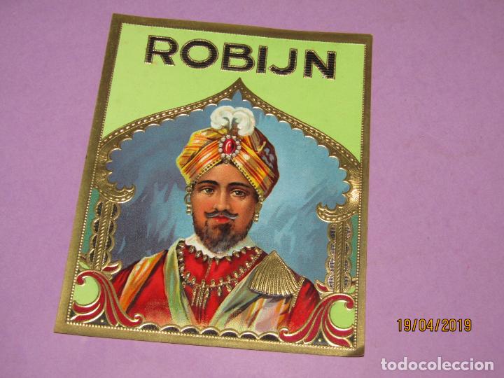 Collection cigar bands: Antigua Habilitaci&oacute;n PAPELETA de F&aacute;brica de Tabacos con ROBIJN Litograf&iacute;a Estampaci&oacute;n Oro