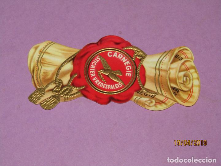 Collection cigar bands: Antigua Habilitaci&oacute;n en Litograf&iacute;a TAPACLAVOS Tabacos con CARNEGIE Estampaci&oacute;n en Oro