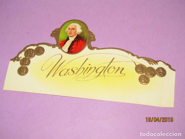 Sammlung von Banderolen: Antigua Habilitaci&oacute;n en Litograf&iacute;a  Tabacos con WASHINGTON Estampaci&oacute;n en Oro