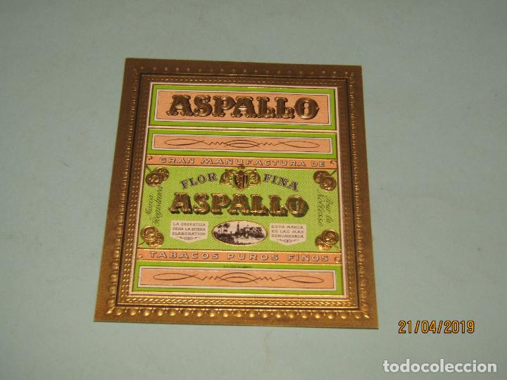 Vitolas de colecci&oacute;n: Antigua Habilitaci&oacute;n PAPELETA Litograf&iacute;a de Tabacos Cuba Habanos ASPALLO con Estampados en Oro