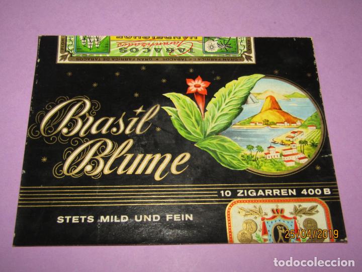 Collection cigar bands: Antigua Habilitaci&oacute;n en Litograf&iacute;a de Tabacos con BRASIL BLUME Estampados en Oro