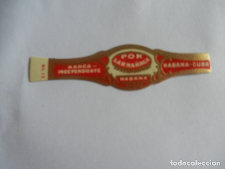 Vitolas de colecci&oacute;n: VITOLA POR LARRA&Ntilde;AGA N&ordm; 12 - HABANA CUBA.