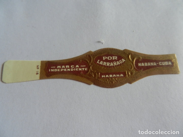 Vitolas de colecci&oacute;n: VITOLA POR LARRA&Ntilde;AGA N&ordm; 18 - HABANA CUBA.