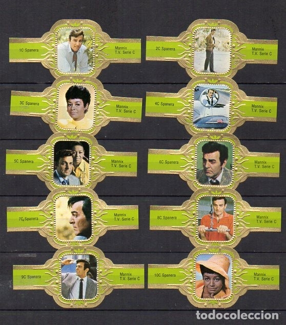 Vitolas de colecci&oacute;n: Vitolas. Serie Spanera - Mannix, 10 vitolas.