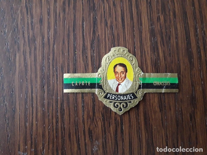 Vitolas de colecci&oacute;n: vitola de puro, tabacos Capote, colecci&oacute;n personajes, serie C, n&ordm; 3 Onassis
