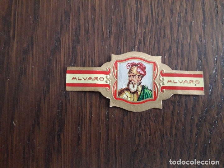 Vitolas de colecci&oacute;n: vitola de puro, tabacos Alvaro, Francisco de Pizarro.