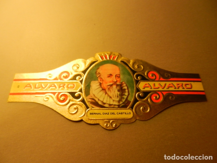 Vitolas de colecci&oacute;n: VITOLA DE PURO ALVARO SERIE LITERATOS BERNAL DIAZ DEL CASTILLO.