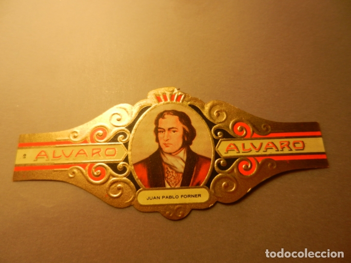 Vitolas de colecci&oacute;n: VITOLA DE PURO ALVARO SERIE LITERATOS JUAN PABLO FORNER.