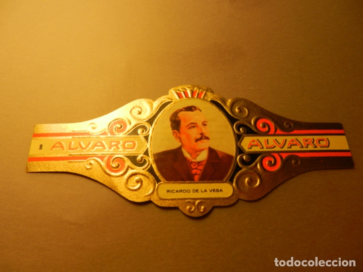 Vitolas de colecci&oacute;n: VITOLA DE PURO ALVARO SERIE LITERATOS RICARDO DE LA VEGA.