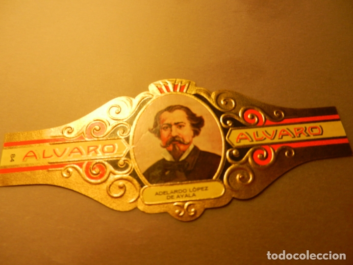 Vitolas de colecci&oacute;n: VITOLA DE PURO ALVARO SERIE LITERATOS ADELARDO L&Oacute;PEZ DE AYALA.