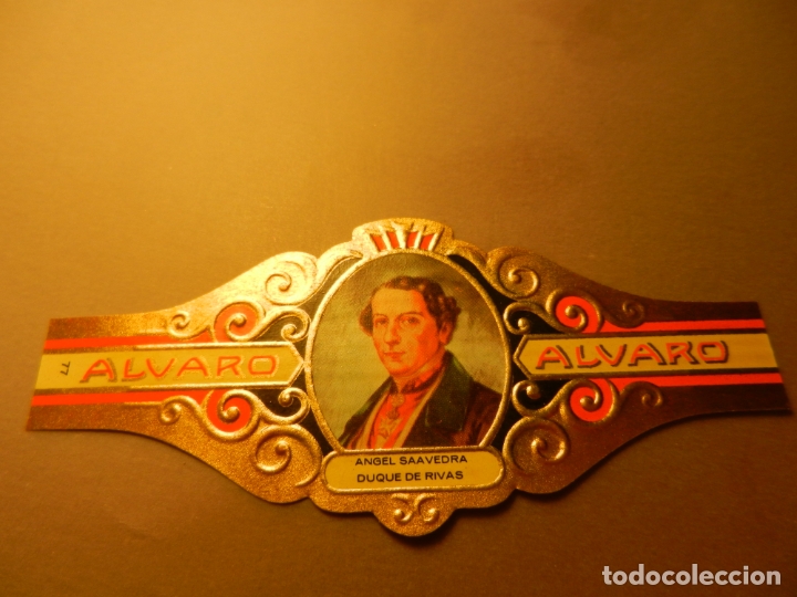 Vitolas de colecci&oacute;n: VITOLA DE PURO ALVARO SERIE LITERATOS ANGEL SAAVEDRA DUQUE DE RIVAS.