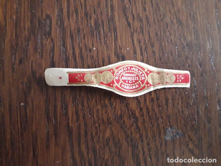 Vitolas de colecci&oacute;n: vitola de puro, Romeo y Julieta, Rodriguez Arguelles y C. Habana.