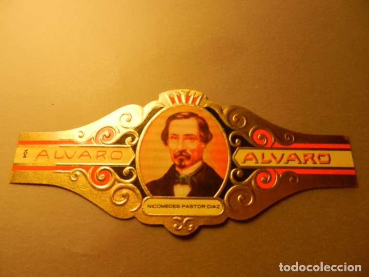 Vitolas de colecci&oacute;n: VITOLA DE PURO ALVARO SERIE LITERATOS NICOMEDES PASTOR DIAZ.