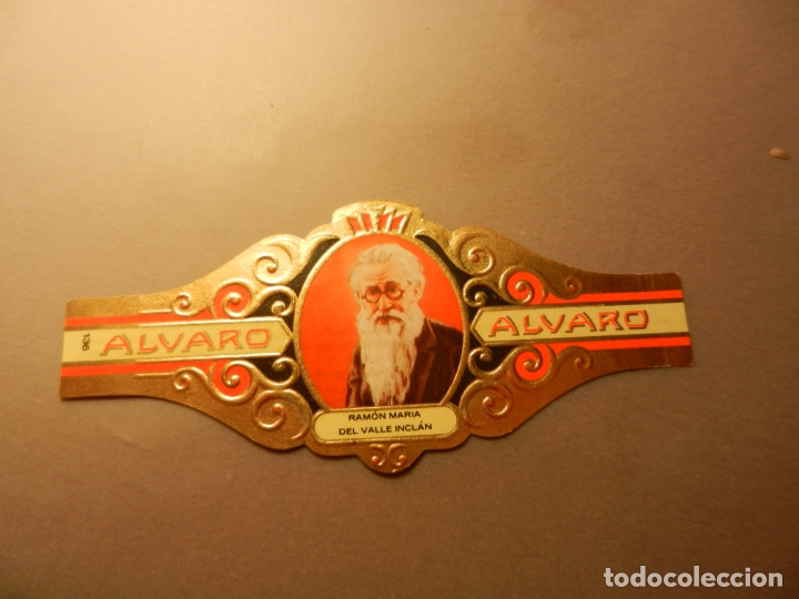 Vitolas de colecci&oacute;n: VITOLA DE PURO ALVARO SERIE LITERATOS RAM&Oacute;N MAR&Iacute;A DEL VALLE INCL&Aacute;N.