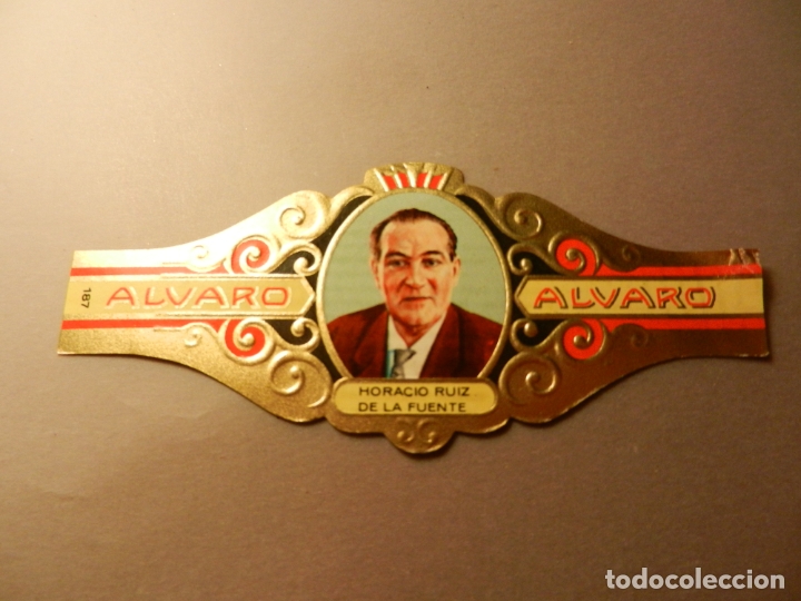 Vitolas de colecci&oacute;n: VITOLA DE PURO ALVARO SERIE LITERATOS HORACIO RUIZ DE LA FUENTE.