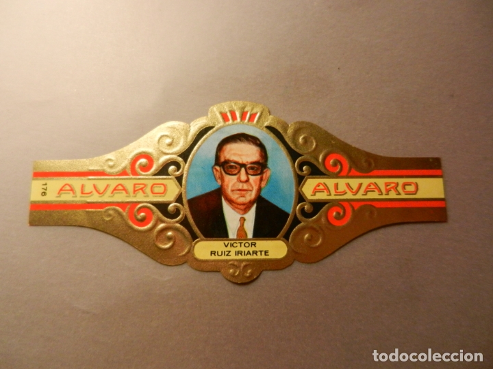 Vitolas de colecci&oacute;n: VITOLA DE PURO ALVARO SERIE LITERATOS VICTOR RUIZ IRIARTE.