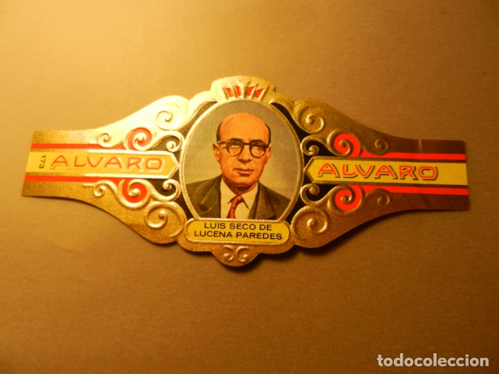 Vitolas de colecci&oacute;n: VITOLA DE PURO ALVARO SERIE LITERATOS LUIS SECO DE LUCENA PAREDES.