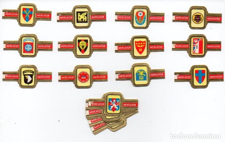 Vitolas de colecci&oacute;n: Vitolas Serie completa Mercator - Emblemas Mlitares, 24 vitolas