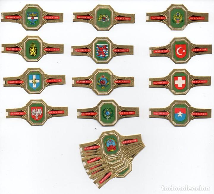 Vitolas de colecci&oacute;n: Vitolas. Serie completa Mercator - Escudos Nacionales, 24 vitolas.