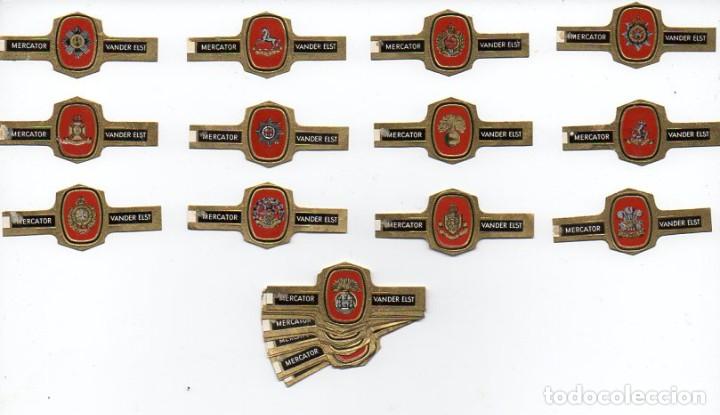 Vitolas de colecci&oacute;n: Vitolas. Serie completa Mercator - Emblemas Militares de Inglaterra. 24 vitolas.