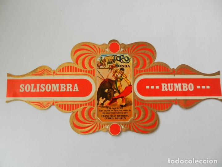 Vitolas de colecci&oacute;n: VITOLA SOLISOMBRA RUMBO - SERIE TAURINA CARTELES ANTIGUOS N&ordm; 2 - TOROS EN RONDA