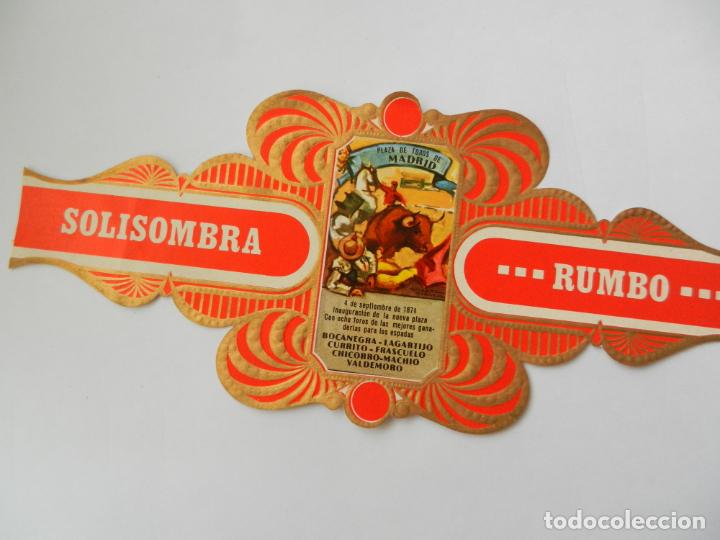 Vitolas de colecci&oacute;n: VITOLA SOLISOMBRA RUMBO - SERIE TAURINA CARTELES ANTIGUOS N&ordm;  1 - PLAZA DE TOROS DE MADRID