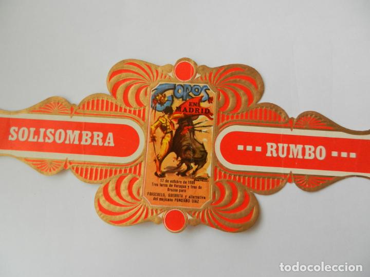 Vitolas de colecci&oacute;n: VITOLA SOLISOMBRA RUMBO - SERIE TAURINA CARTELES ANTIGUOS N&ordm; 5 - TOROS EN MADRID