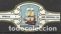 Vitolas de colecci&oacute;n: MURiLLO-294.- SERIE BARCOS VELEROS.- BORDE ORO.-10 V. COMPLETA