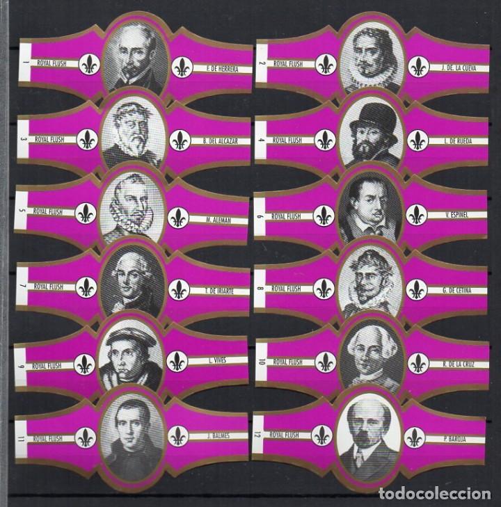 Vitolas de colecci&oacute;n: Vitolas. Serie Royal Flush - Escritores Espa&ntilde;oles, 12 vitolas.