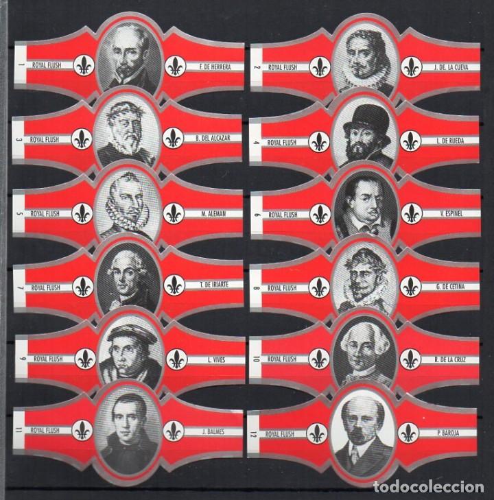 Vitolas de colecci&oacute;n: Vitolas. Serie Royal Flush - Escritores Espa&ntilde;oles, 12 vitolas.