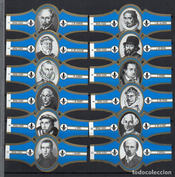 Vitolas de colecci&oacute;n: Vitolas. Serie Royal Flush - Escritores Espa&ntilde;oles, 12 vitolas.