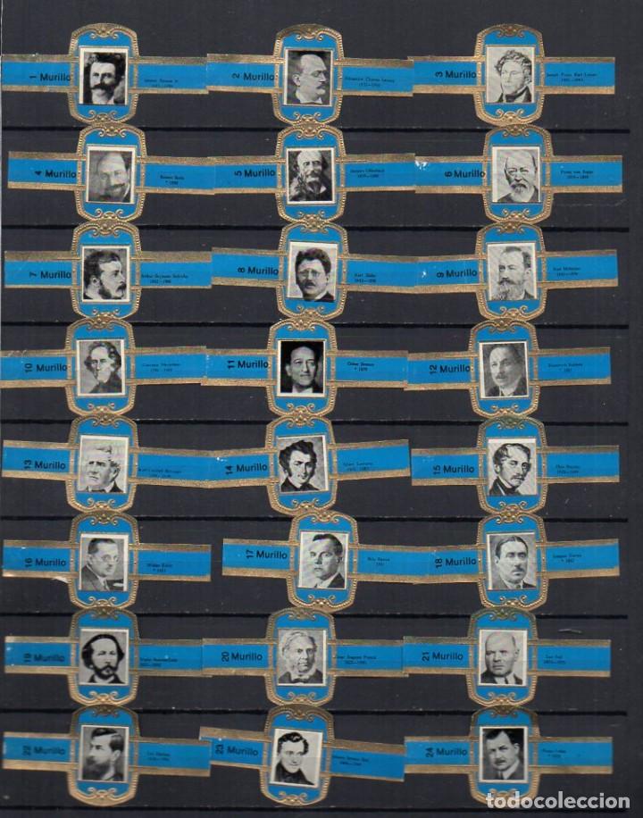 Vitolas de colecci&oacute;n: Vitolas. Serie Murillo - Compositores. 24 vitolas.