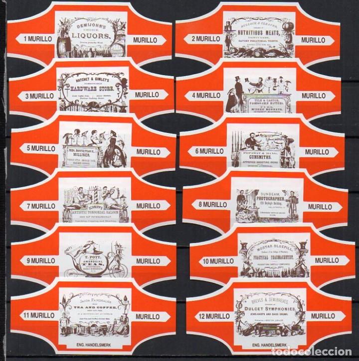 Vitolas de colecci&oacute;n: Vitolas. Serie Murillo - Marcas Inglesas, 12 vitolas.