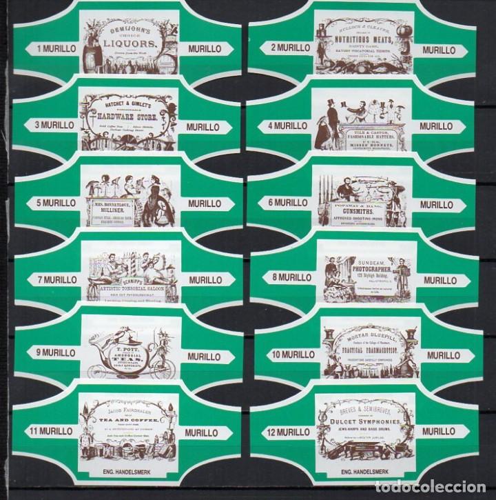 Vitolas de colecci&oacute;n: Vitolas. Serie Murillo - Marcas Inglesas, 12 vitolas.