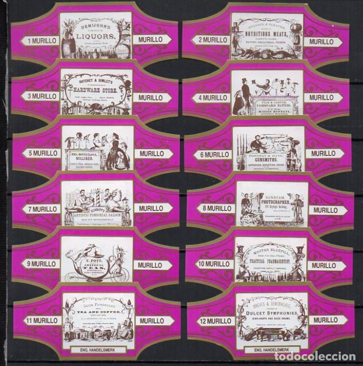 Vitolas de colecci&oacute;n: Vitolas. Serie Murillo - Marcas Inglesas, 12 vitolas.